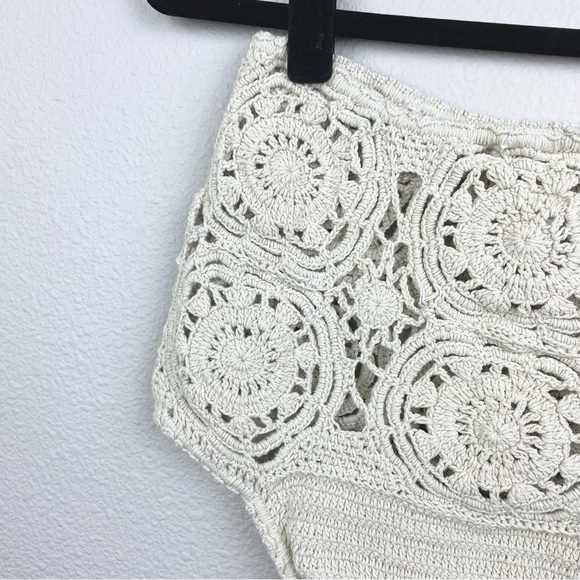 Andi Bagus Women's M/L Lotus Hi Pant Cream High-Waister Crochet Bikini Bottom - Picture 9 of 16